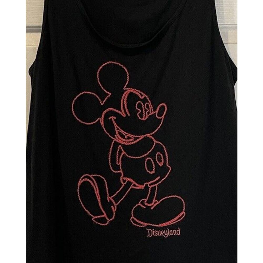 Disney Parks Black Embroidered Rope Cord Mickey Mouse Tank 2x